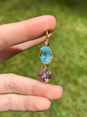 Topaz fancy stack pendant